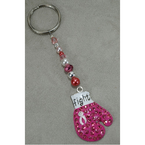 Fight Breast Cancer Boxing Glove Keychain